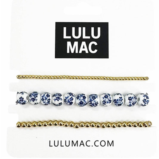 LULU MAC BRACELET SET - BLUE AND WHITE