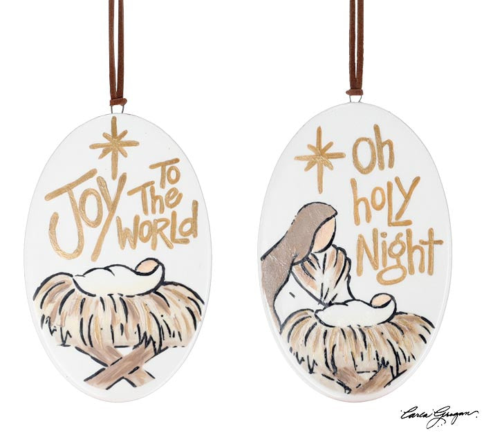 MESSAGE NATIVITY ASSORTED-ORNAMENTS