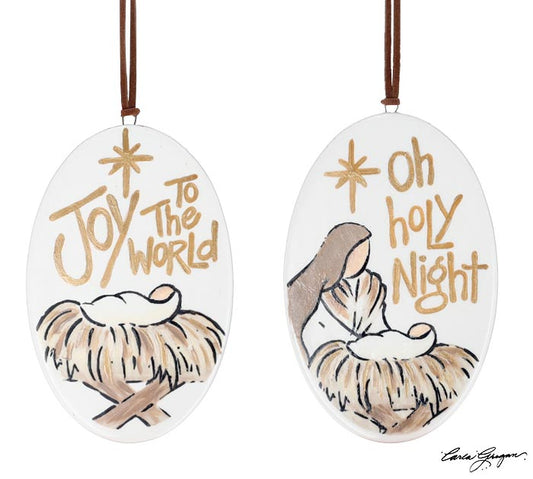 MESSAGE NATIVITY ASSORTED-ORNAMENTS