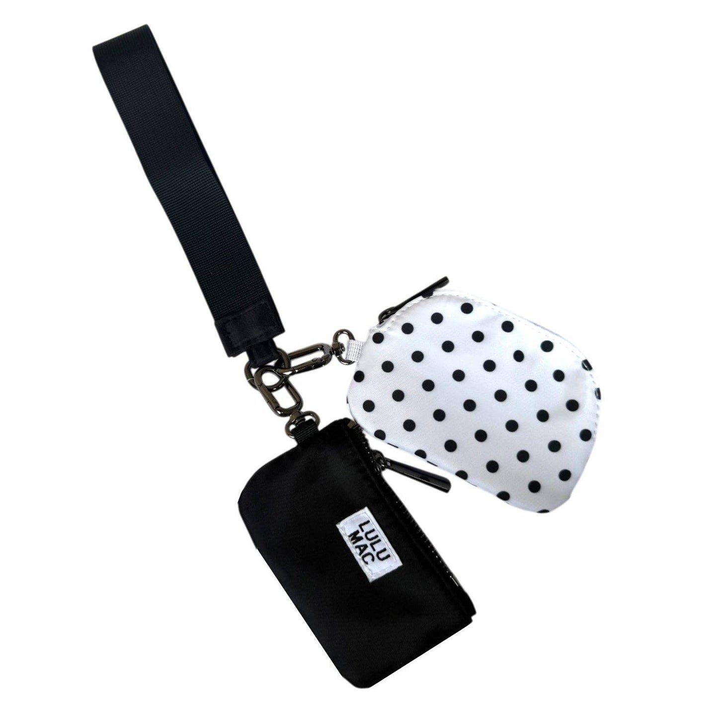 White & Black Dots Wristlet