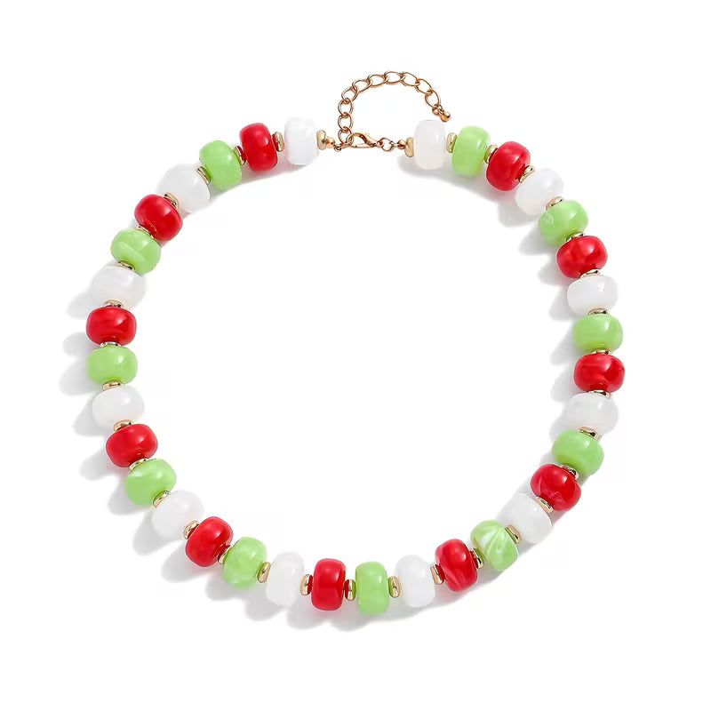 BEADED CHRISTMAS NECKLACE