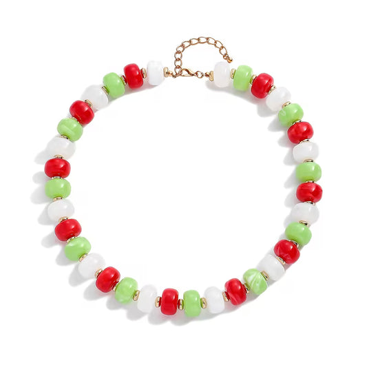 BEADED CHRISTMAS NECKLACE