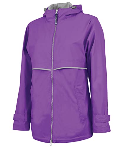GIRLS NEW ENGLAND RAIN JACKET - VIOLET SIZE MEDIUM