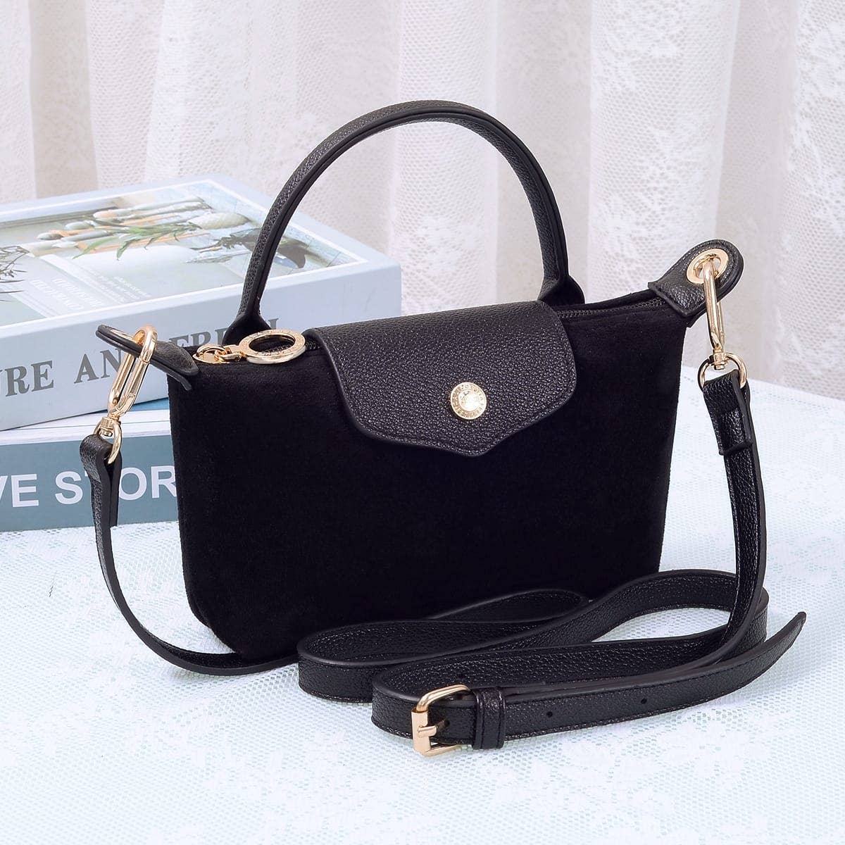 SD781 Penny Suede Mini Crossbody Bag