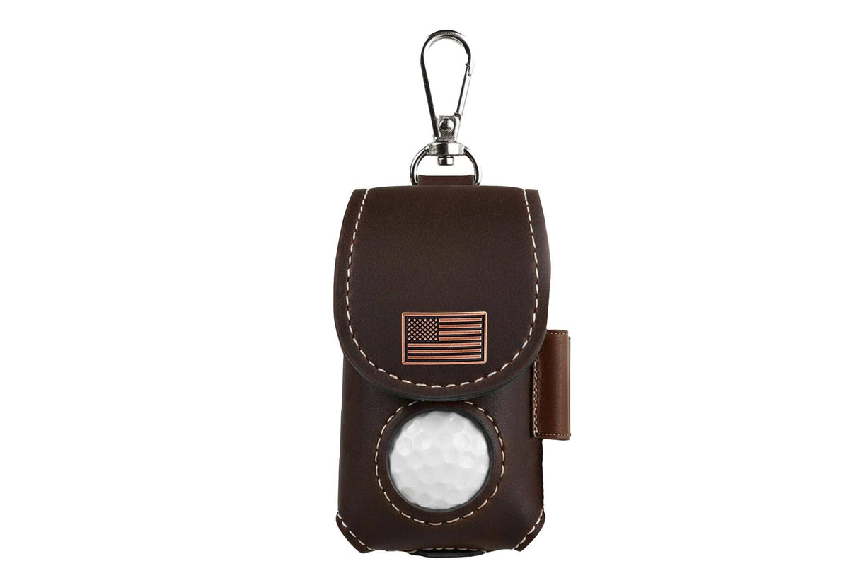 American Flag Leather Golf Ball and Tee Holder