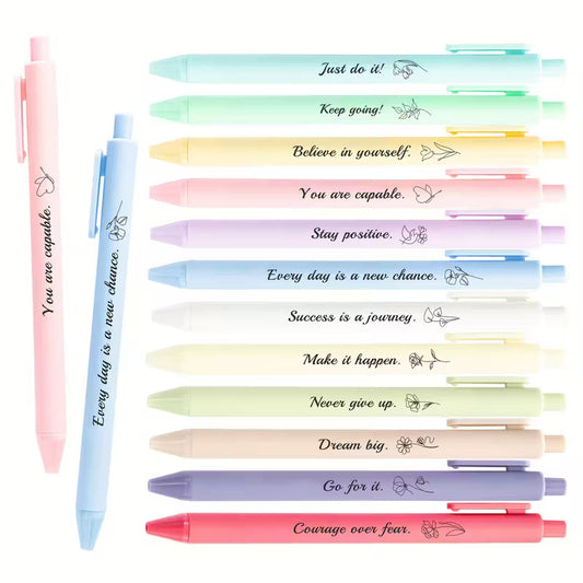 Inspirational Ballpoint Pens with Encouraging Messages