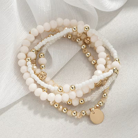 ELEGANT FIVE PIECE WHITE BRACELETS
