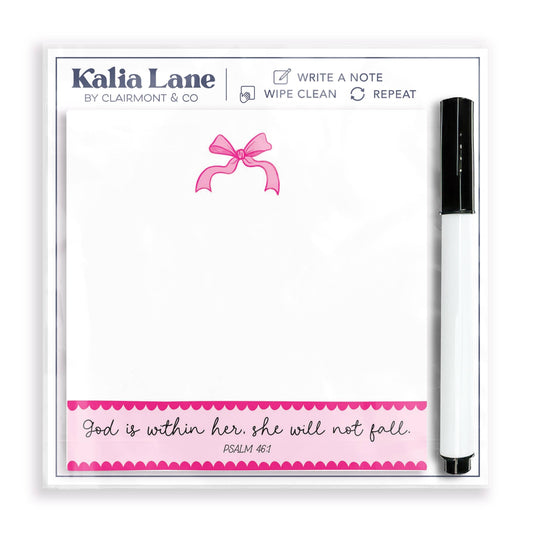 Stocking Stuffer,Pink Bows God Is Within Her Dry Erase Notes