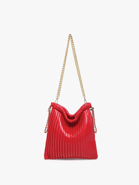 SINGAPORE PLEATED BUCKET BAG-RED