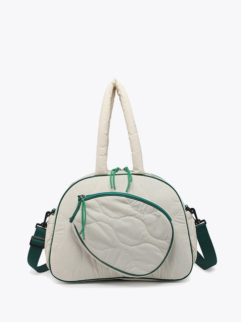 BANKS PICKLEBALL DUFFLE BAG IN OFF WHITE/GREEN