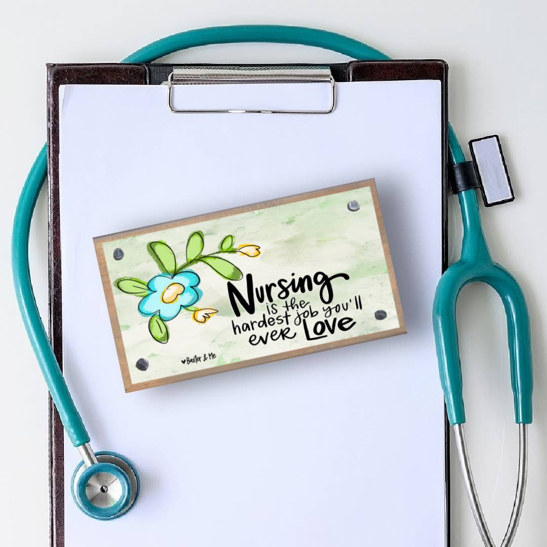 Nursing Hardest Job You'll Ever Love Driftwood Happy Block