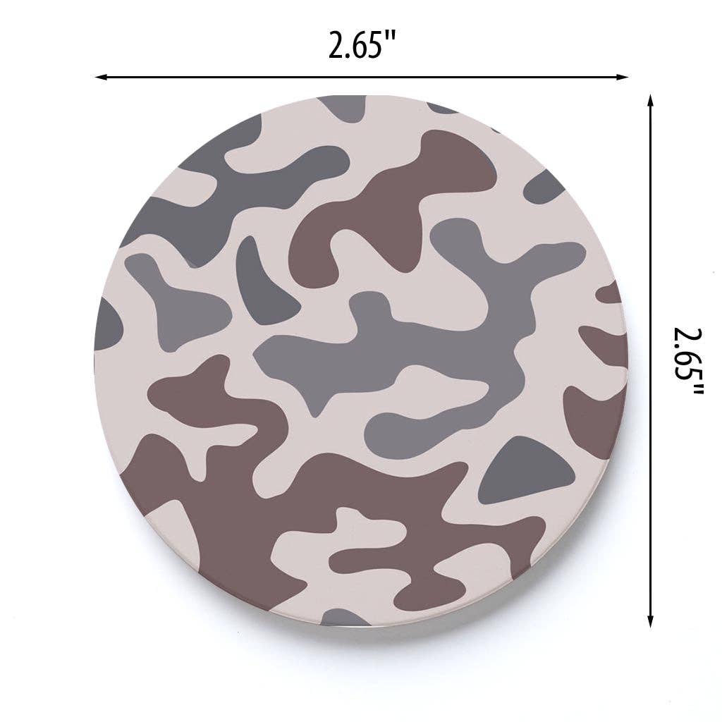 Car Coaster-Brown Camo Pattern
