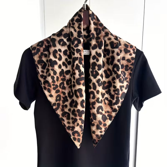 LEOPARD PRINT SCARF SILK