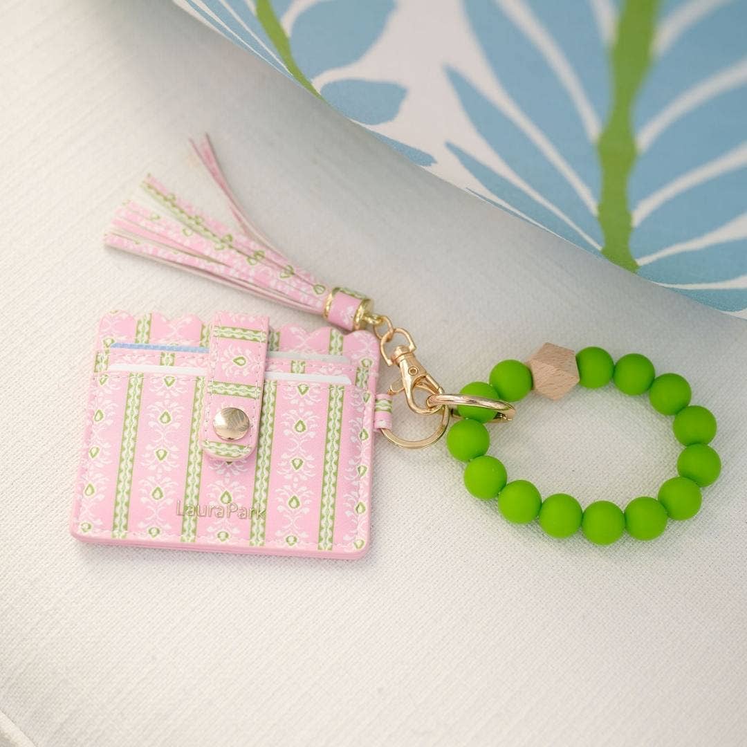 Rosemary Stripe Pink Wristlet Wallet