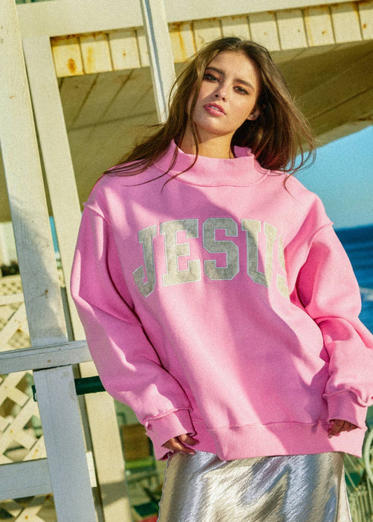 JESUS CAMO Embroidered Camouflage Mockneck Sweatshirt