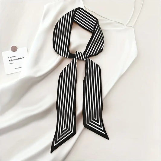 VINTAGE STRIPED SCARF - BLACK
