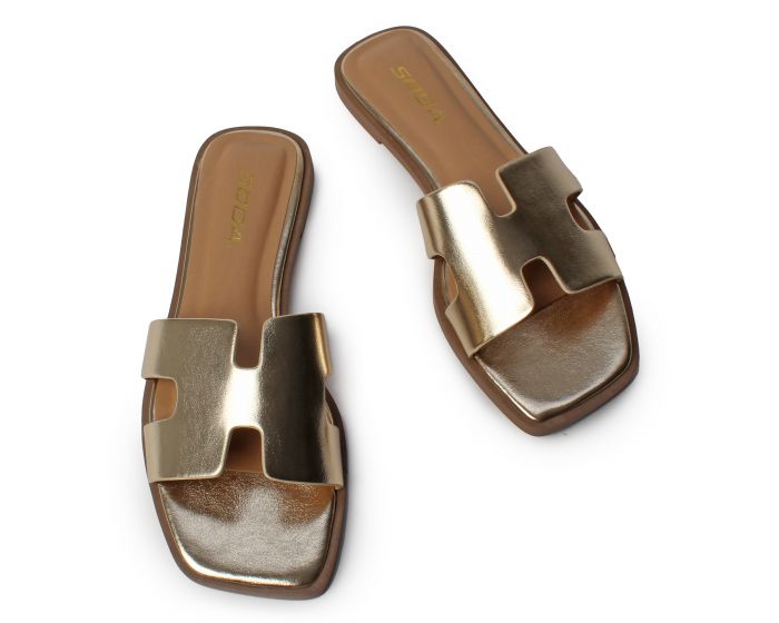 KNIT SHOES - GOLD