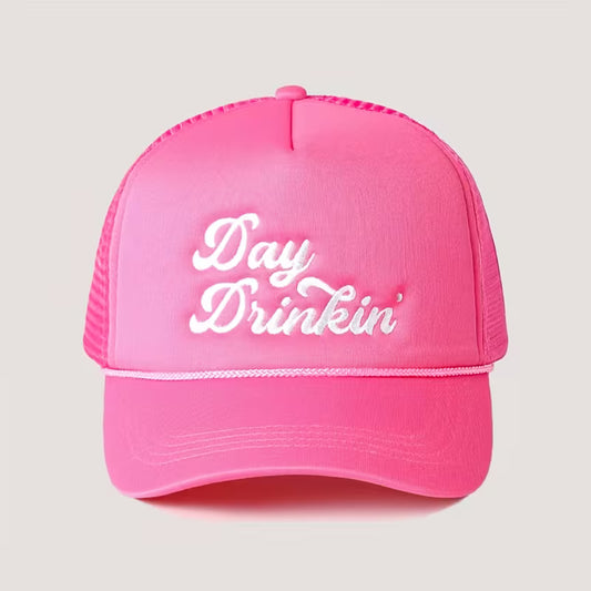 WOMENS BASEBALL CAP - DAY DRINKIN' ROSE RED
