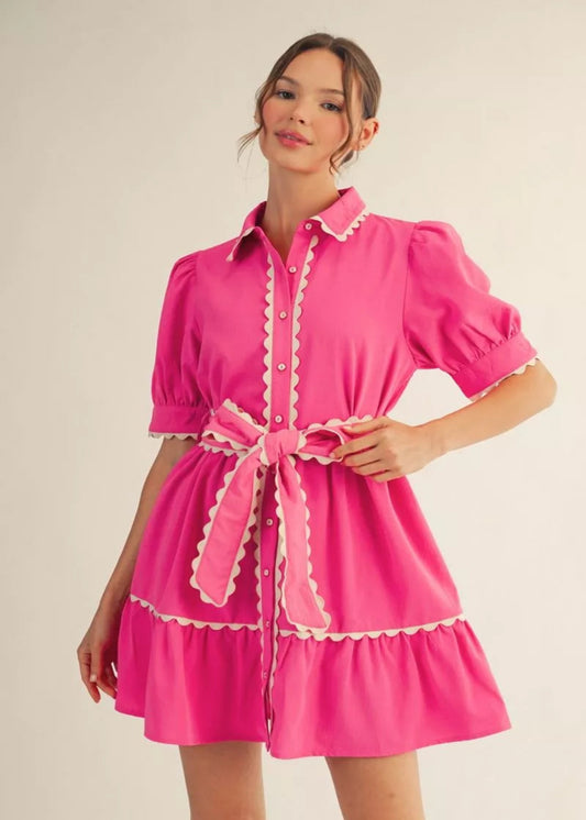 BARB DRESS - HOT PINK