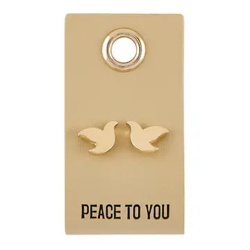 LEATHER TAG DOVE EARRINGS
