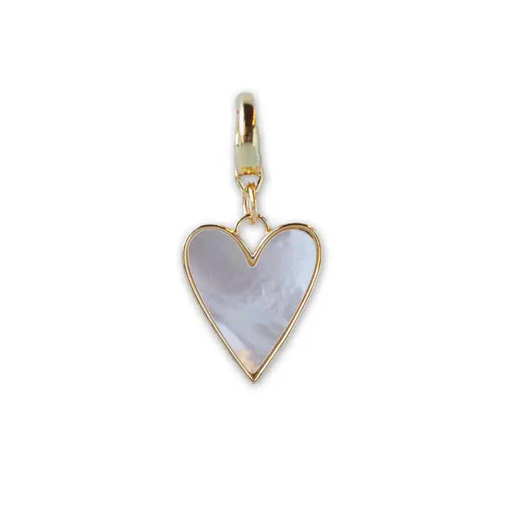 MOTHER OF PEARL CHARM:HEART