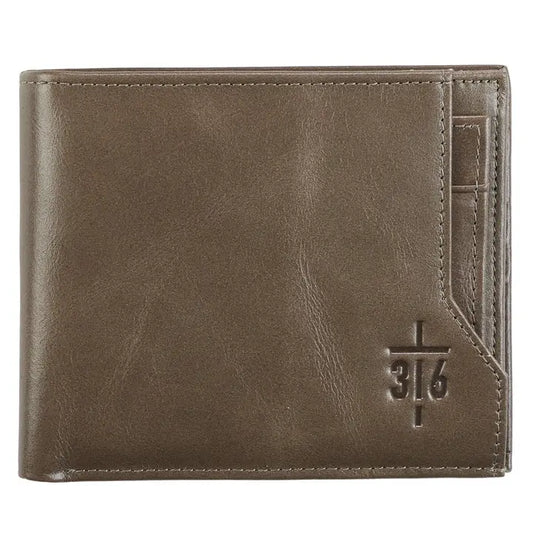 WALLET LEATHER JOHN 3:16-TAUPE