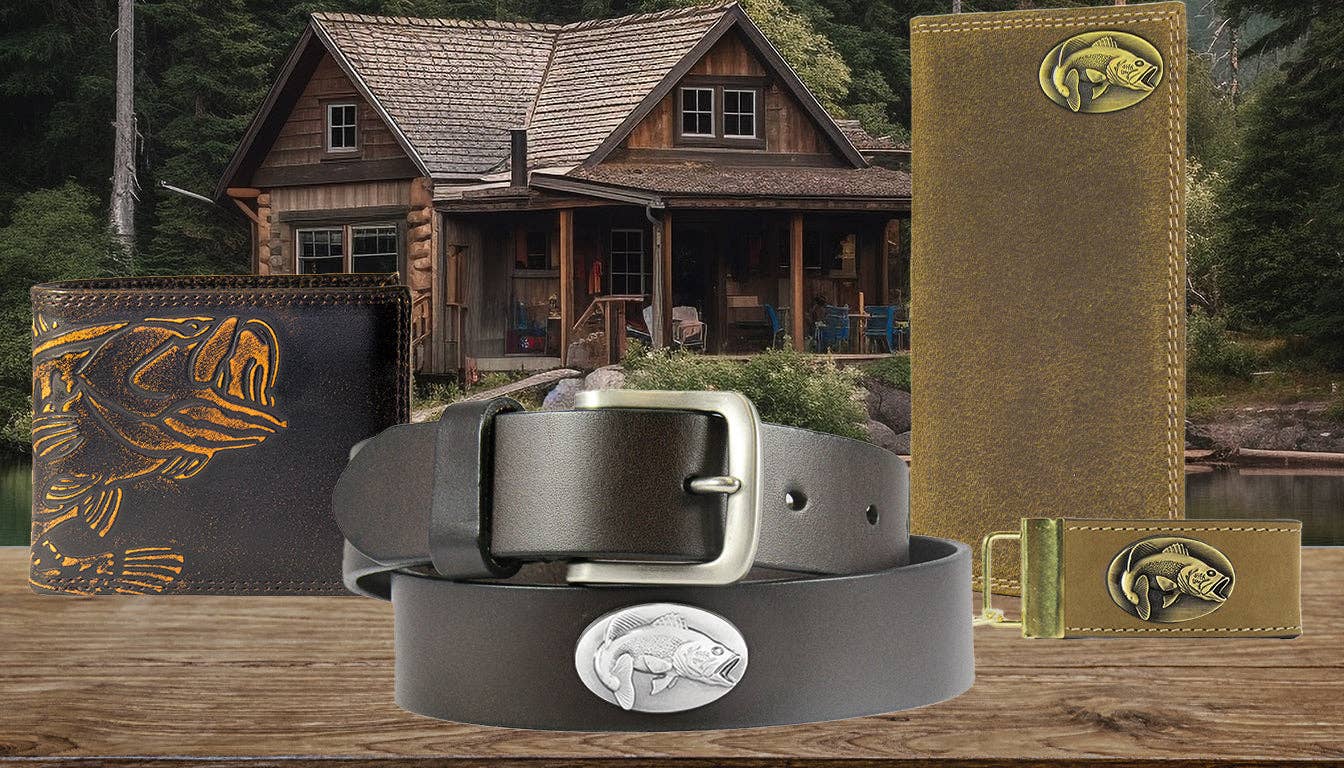 Bass Men's Brown Leather Concho Belt