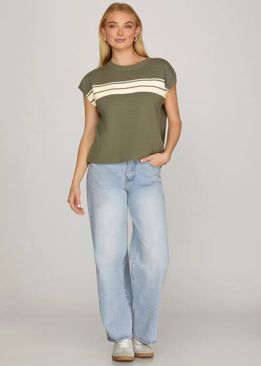 KENDALL TOP - OLIVE