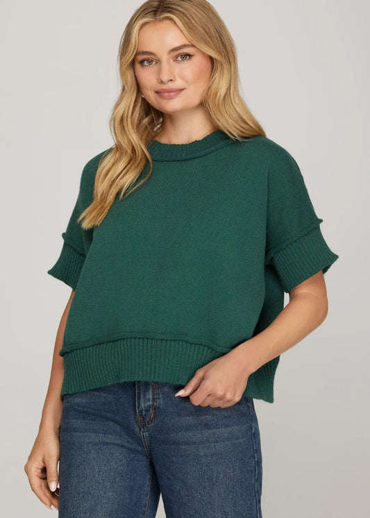 HARPER CREW NECK SWEATER - GREEN