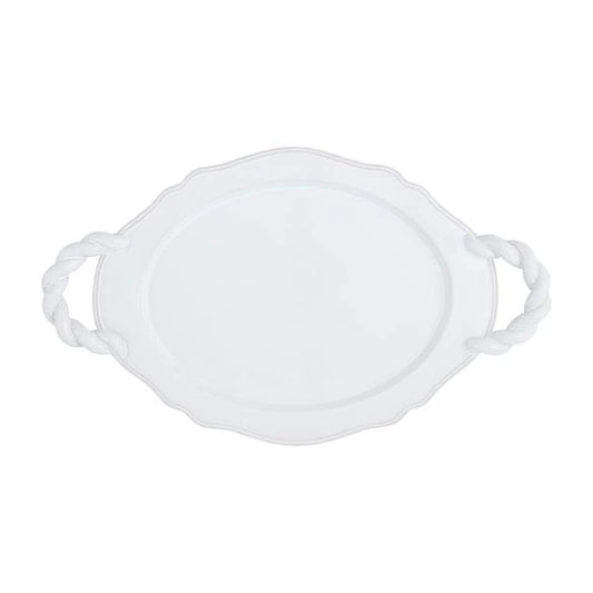 TWISTED HANDLE CERAMIC PLATTER