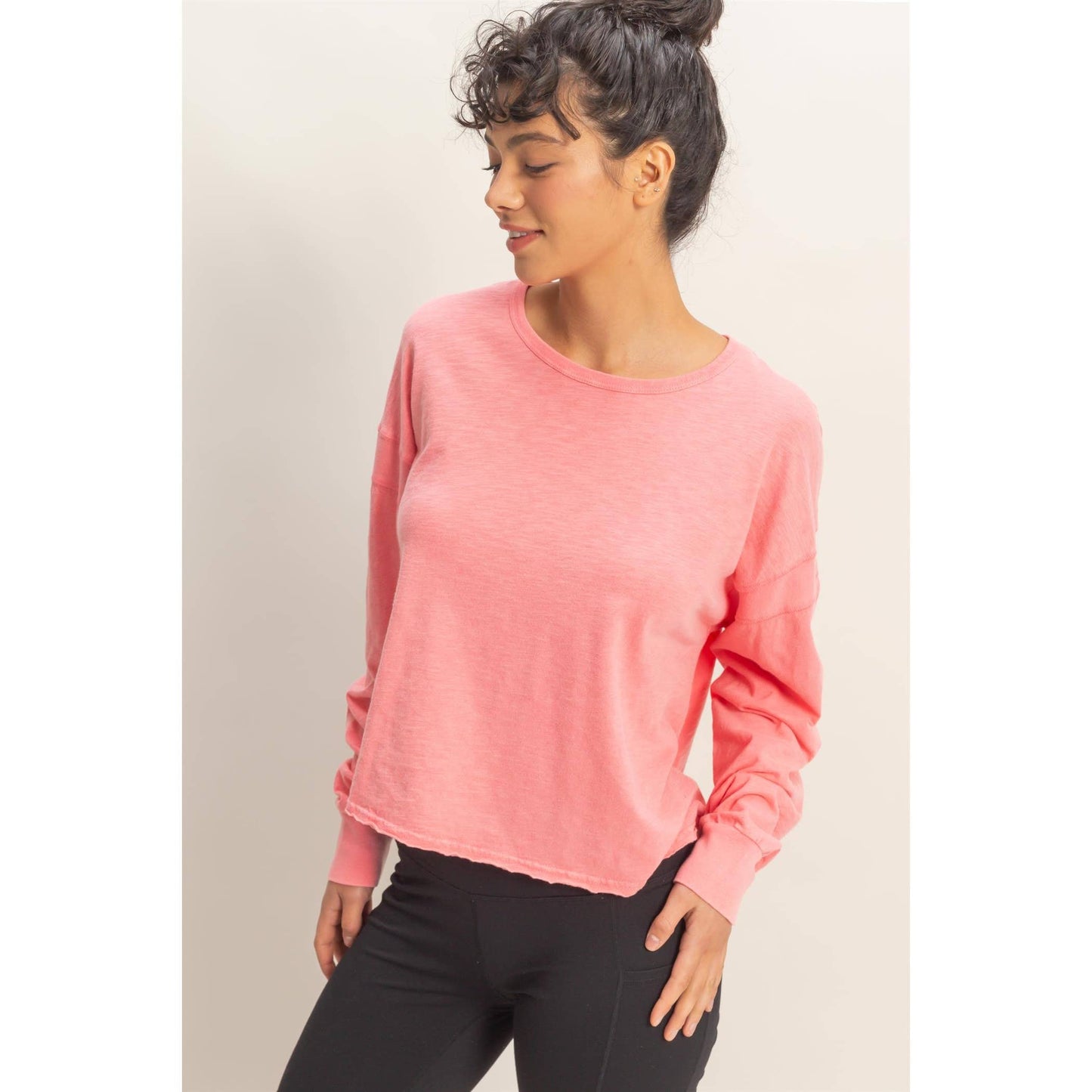 Cross Detail Open Back Long-Sleeve Top
