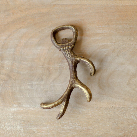 Antler Bottle Opener: Antique Gold