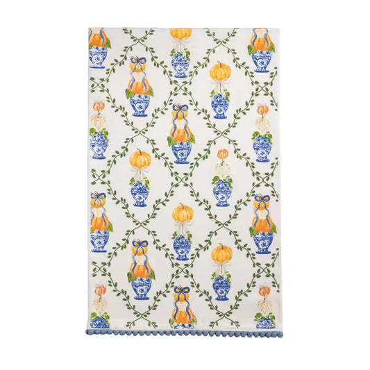 PATTERN TOPIARY TOWEL - PUMPKIN BOW