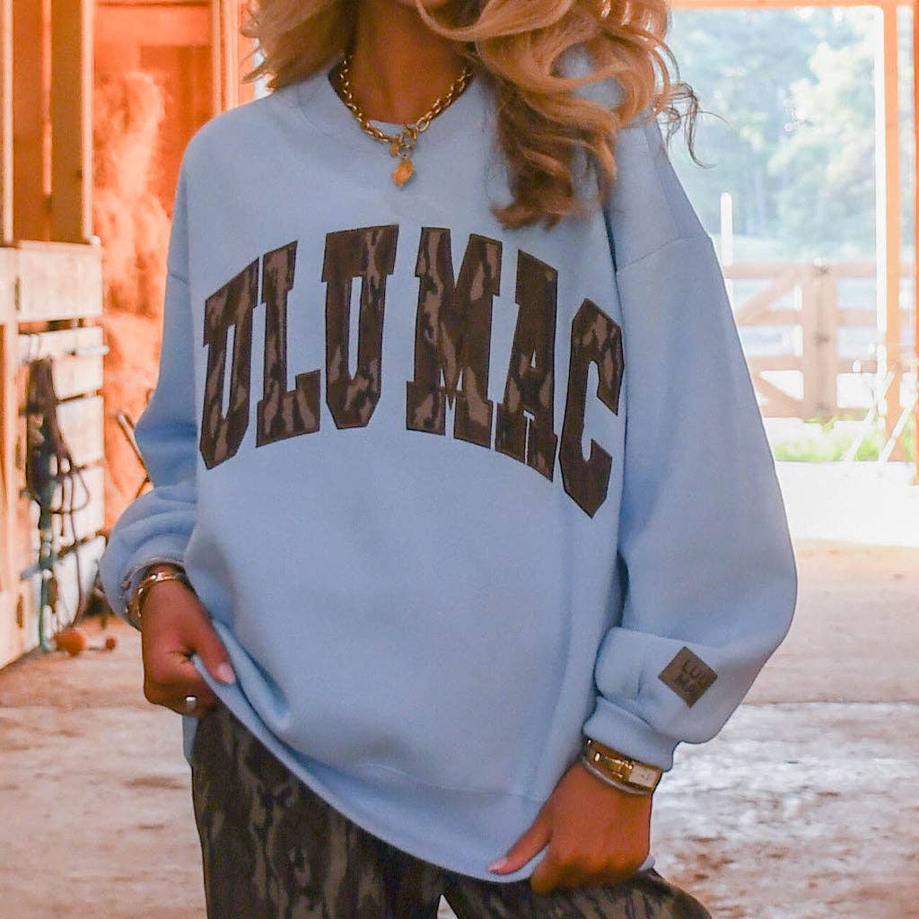 Light Blue w/ Mossy Oak Bottomland SWEATSHIRT