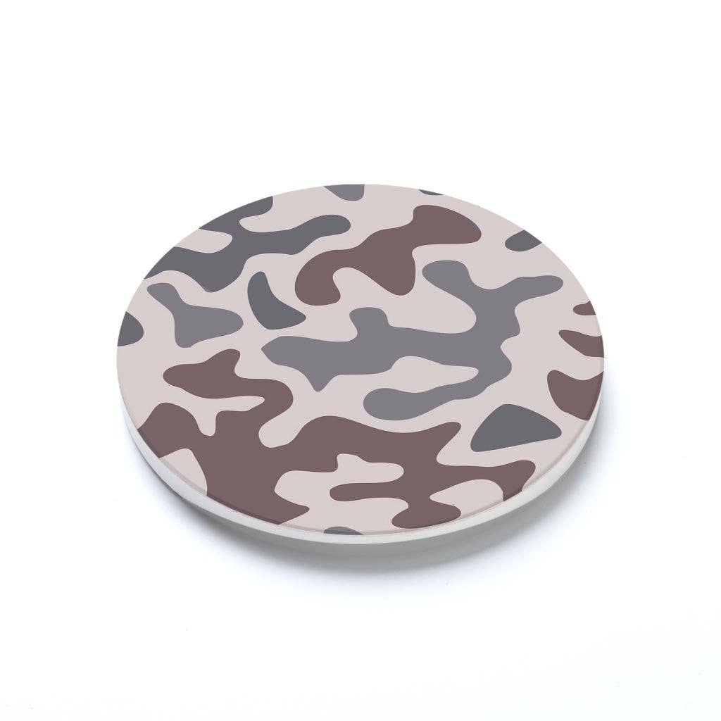 Car Coaster-Brown Camo Pattern
