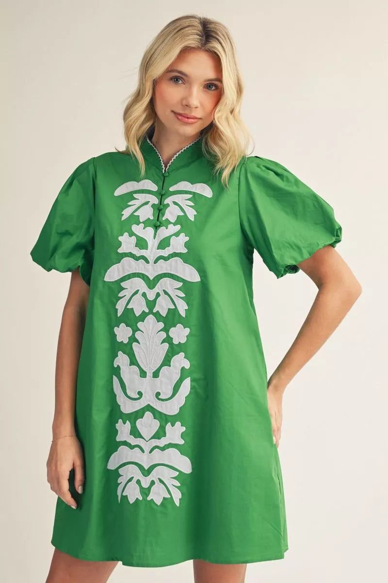 CARLA DRESS - KELLY GREEN