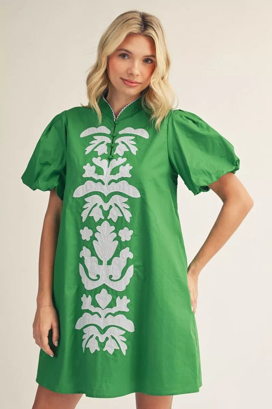 CARLA DRESS - KELLY GREEN