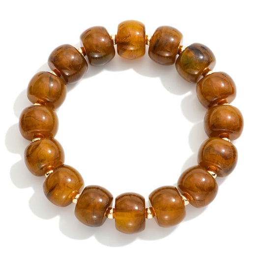 CHUNKY ACETATE DISK BRACELET  - BROWN