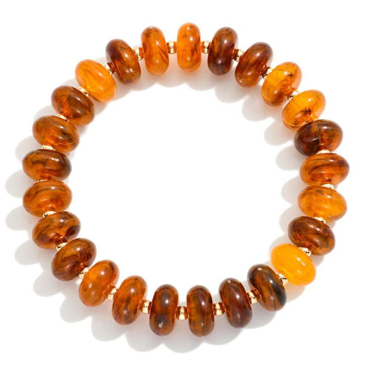 MARBLED ACETATE BRACELET - BROWN