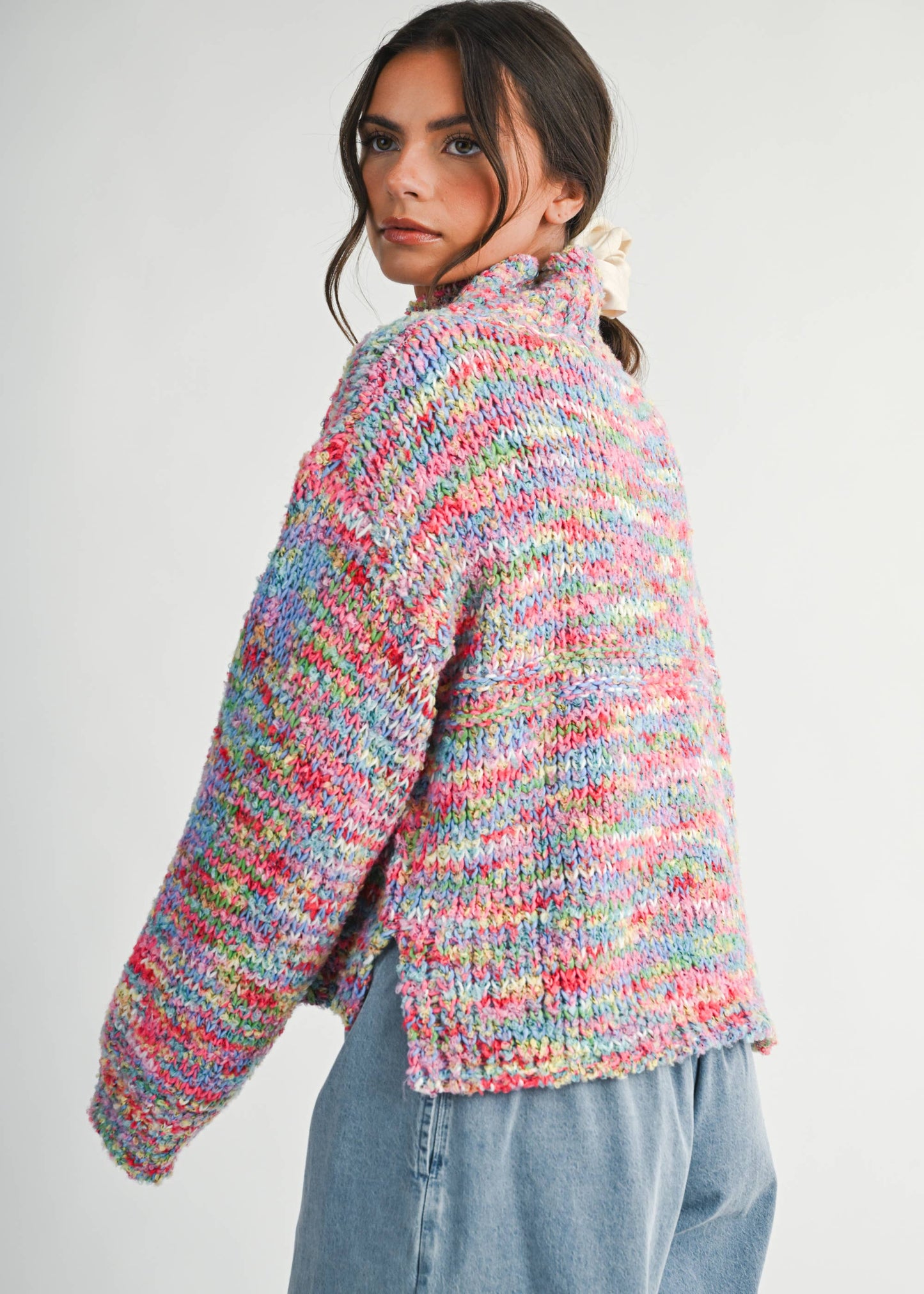 3320IK Chunky Marled Turtleneck Sweater