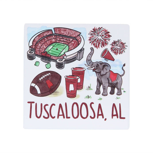 Tuscaloosa AL Icons Ceramic Coaster
