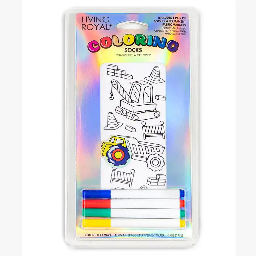ANKLE SOCKS - DIY COLORING KIT - CONSTRUCTION ZONE