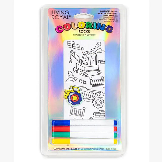 ANKLE SOCKS - DIY COLORING KIT - CONSTRUCTION ZONE