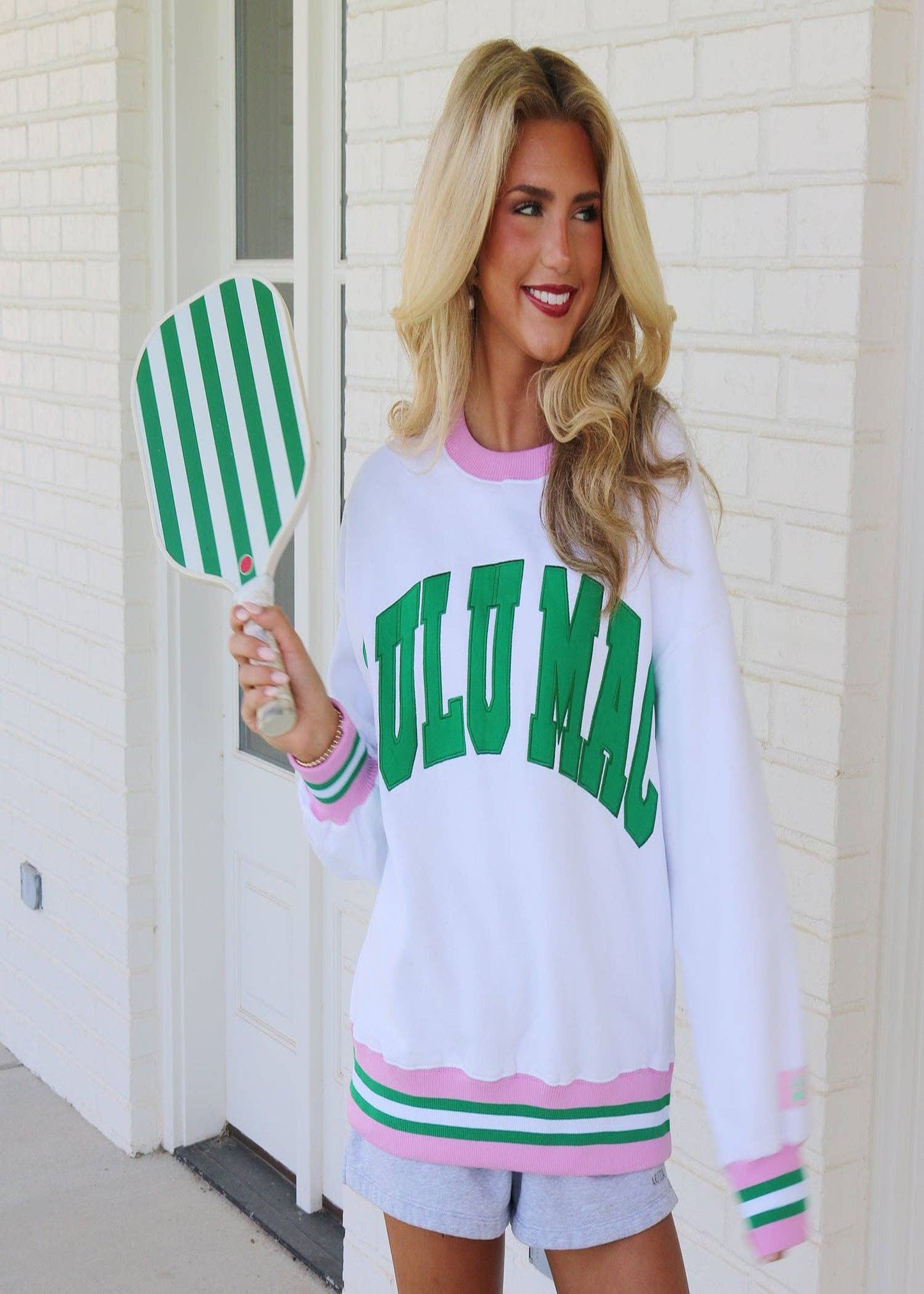 Social Society White/Green Stitch