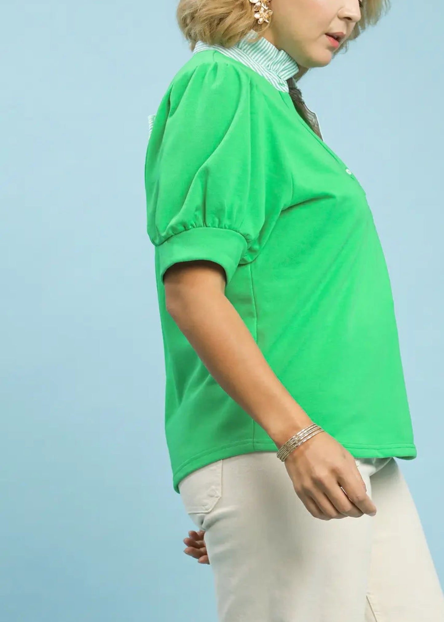 KARLEY TOP PLUS - APPLE GREEN