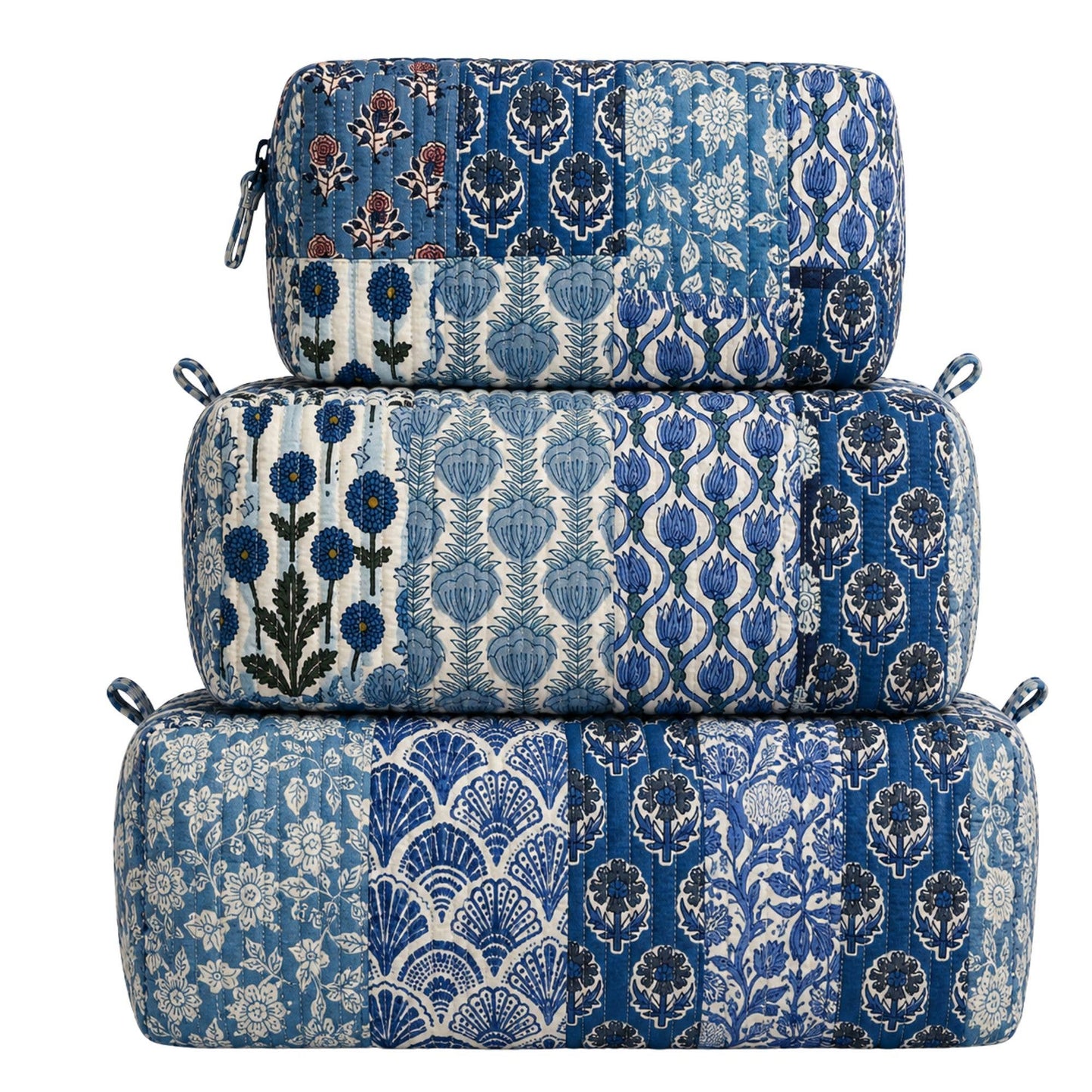Blue Patchwork Quilted Bag Print