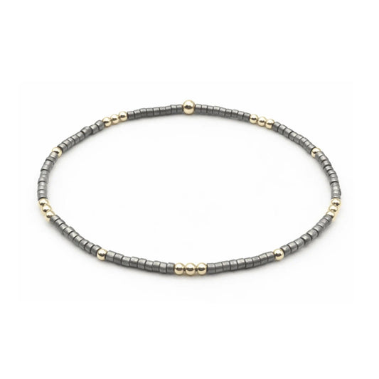 2mm Newport PEWTER + Gold Filled Waterproof Bracelet