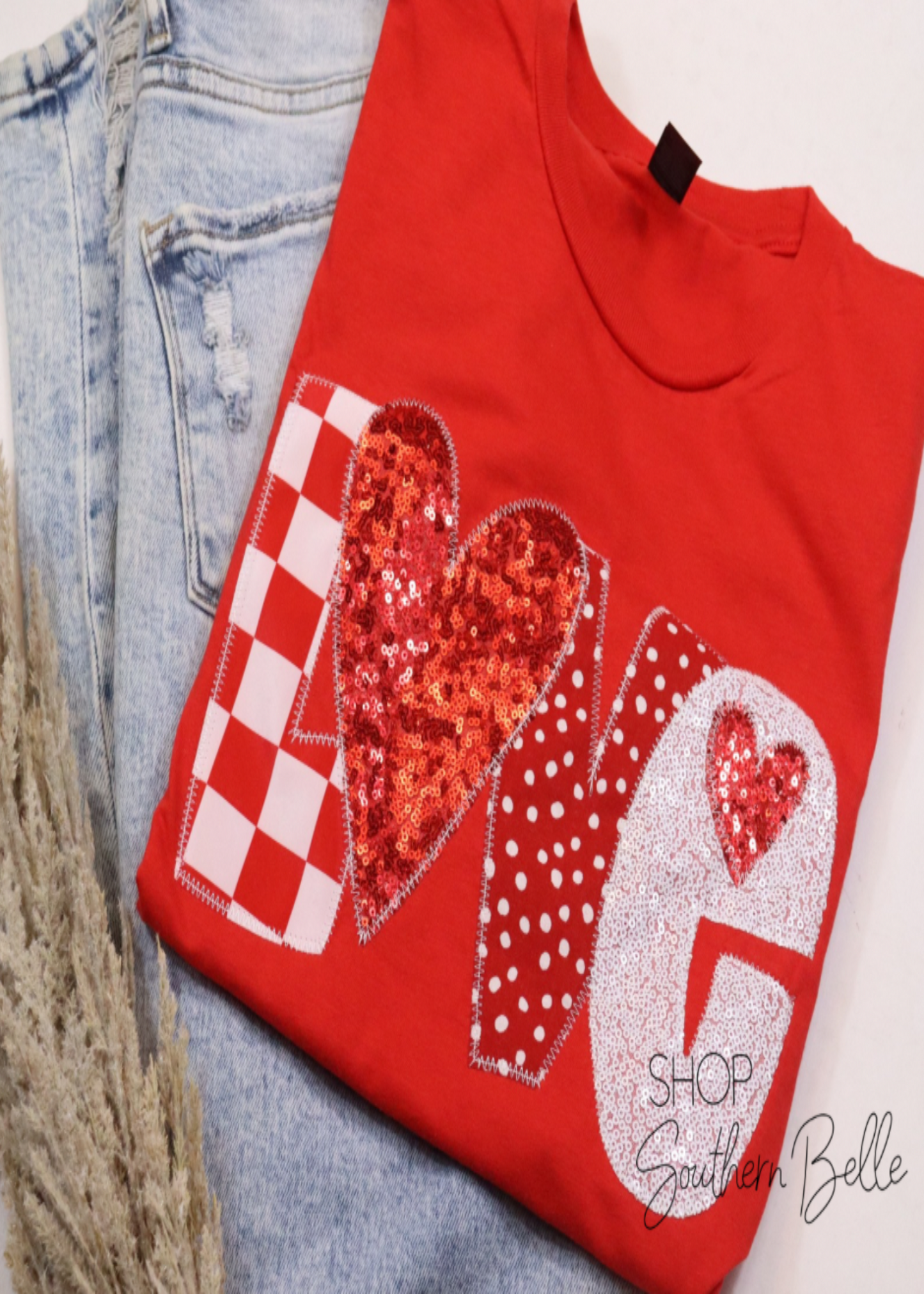 Love Heart Valentine's Day Embroidered Short Sleeve