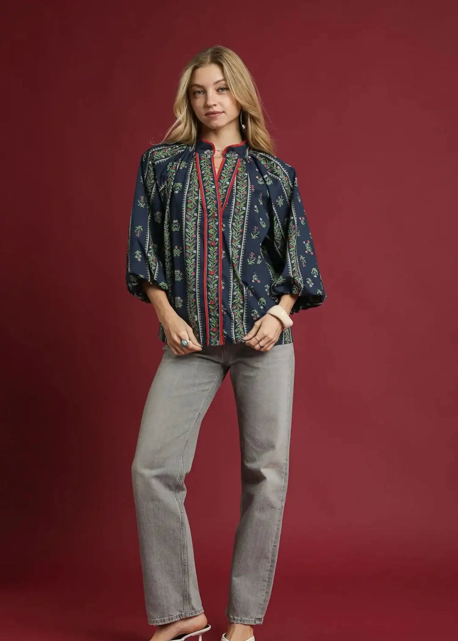 EMILY TOP - NAVY MIX