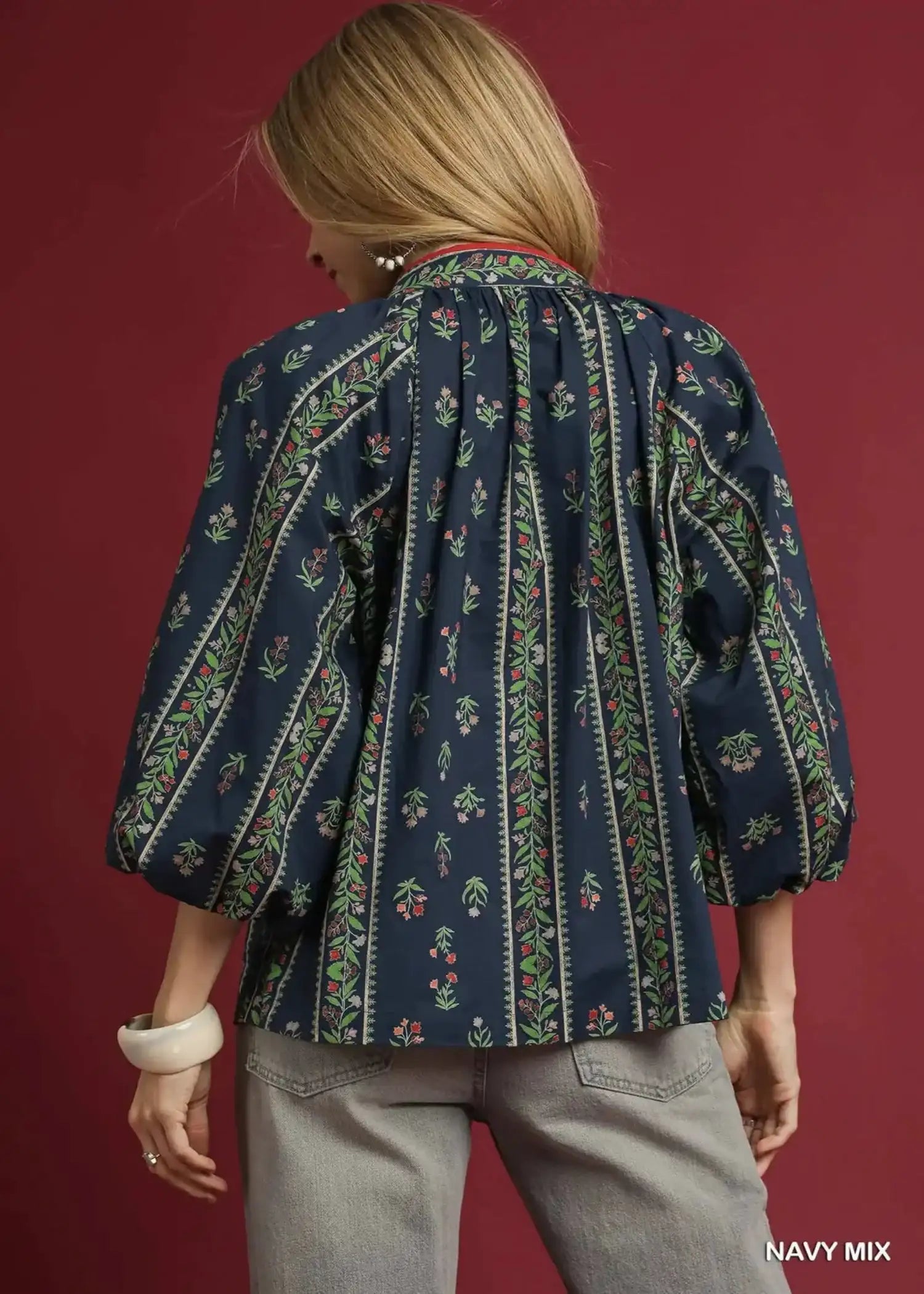 EMILY TOP - NAVY MIX